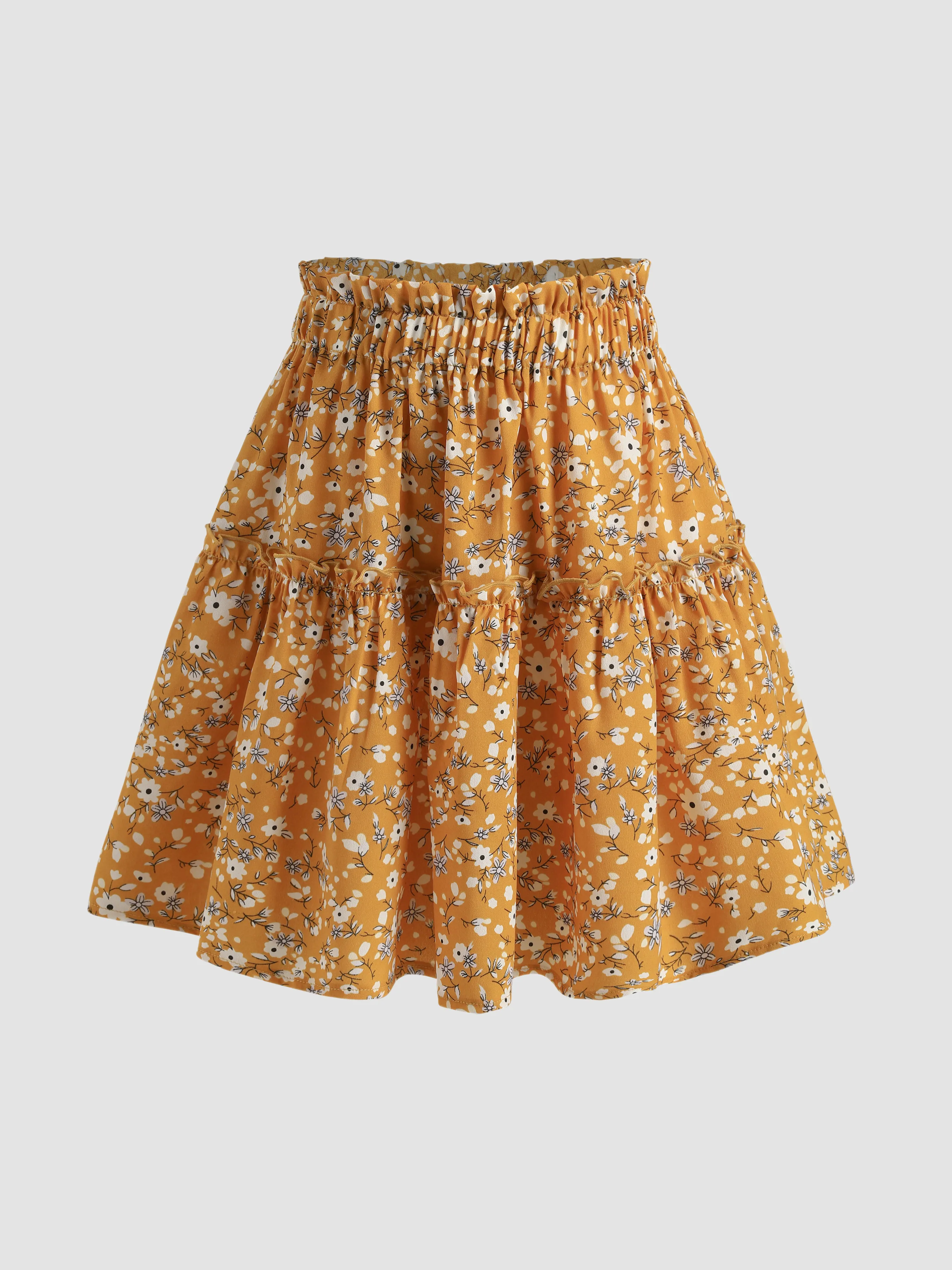  Conjunto de Top de Tirantes y Falda con Estampado Floral Diminuto