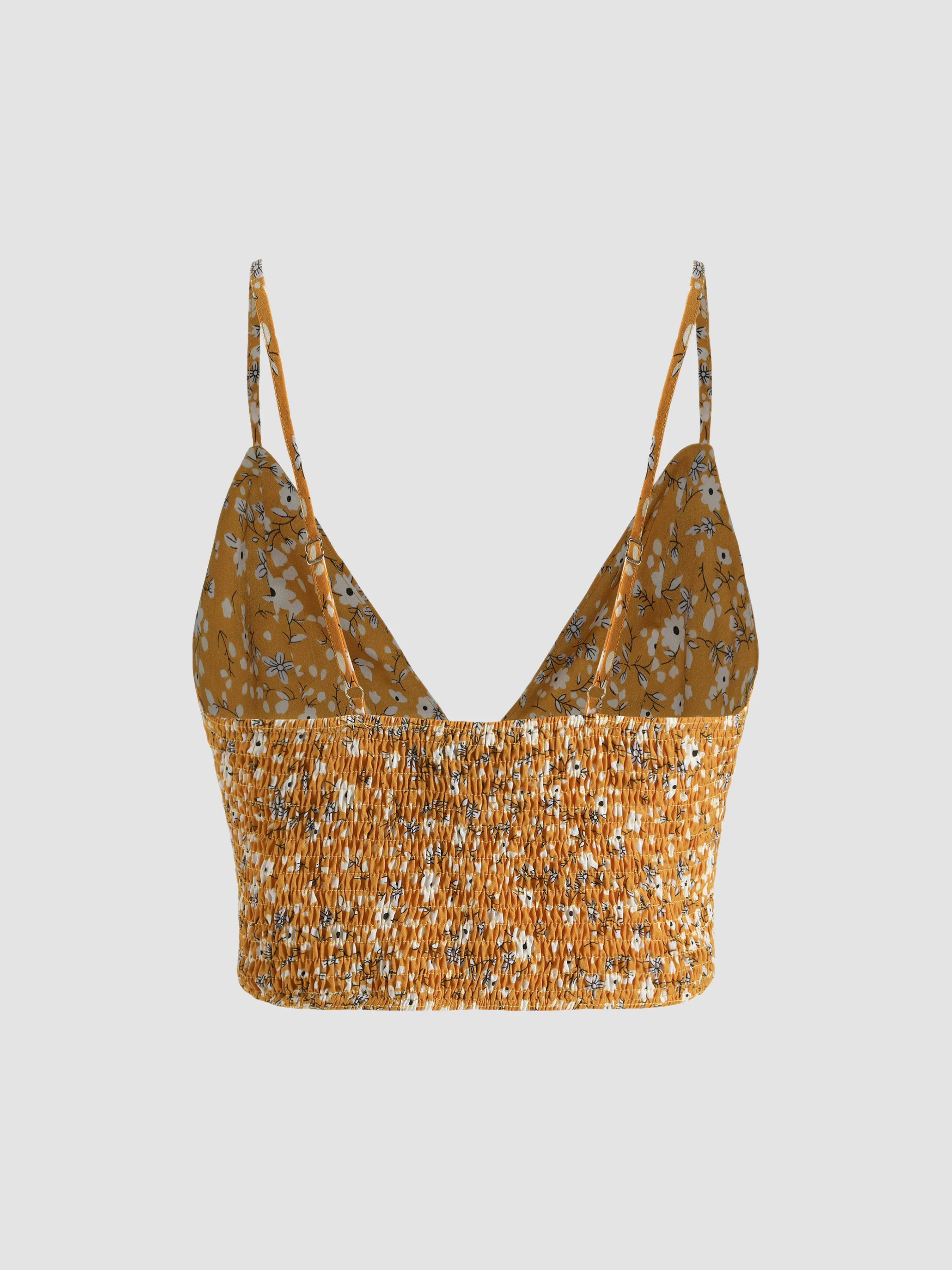  Conjunto de Top de Tirantes y Falda con Estampado Floral Diminuto