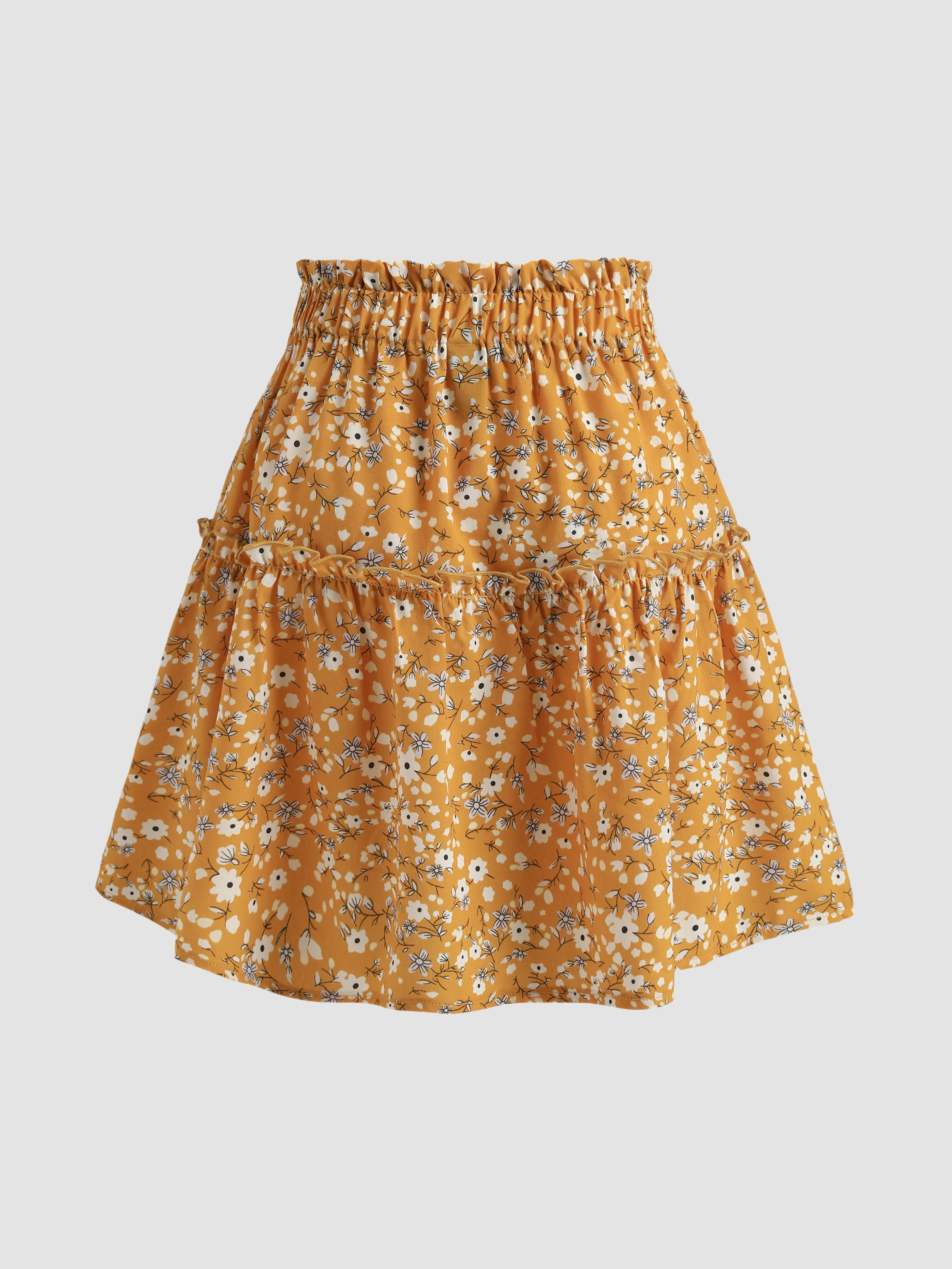  Conjunto de Top de Tirantes y Falda con Estampado Floral Diminuto