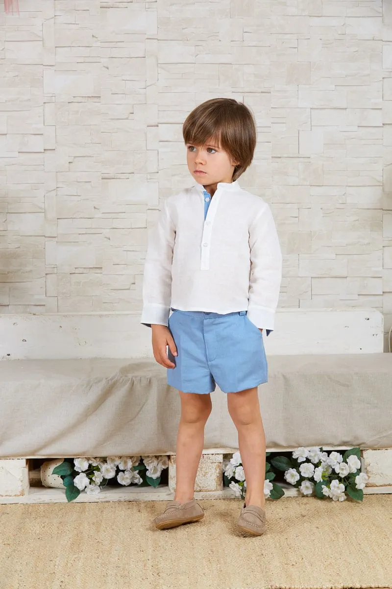 Conjunto marfil y azul para peques