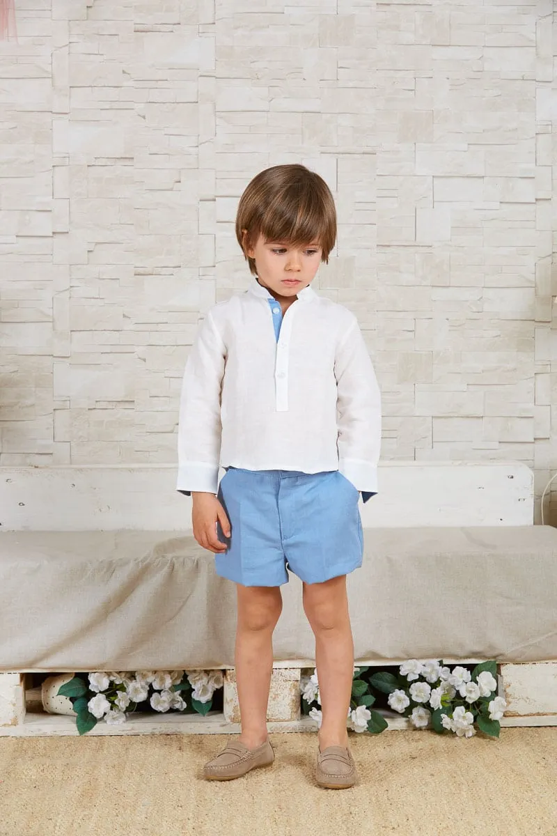 Conjunto marfil y azul para peques
