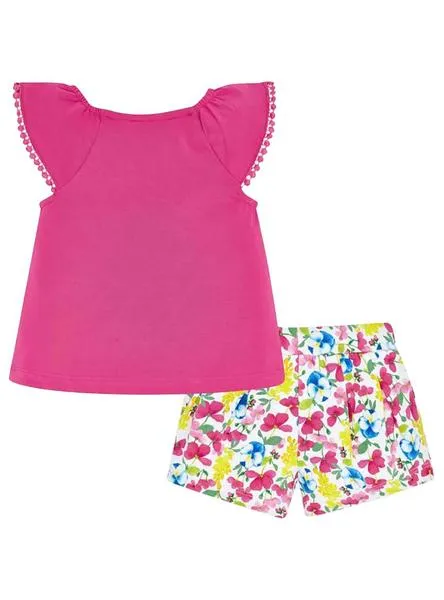 conjunto mayoral flores rosa para niña