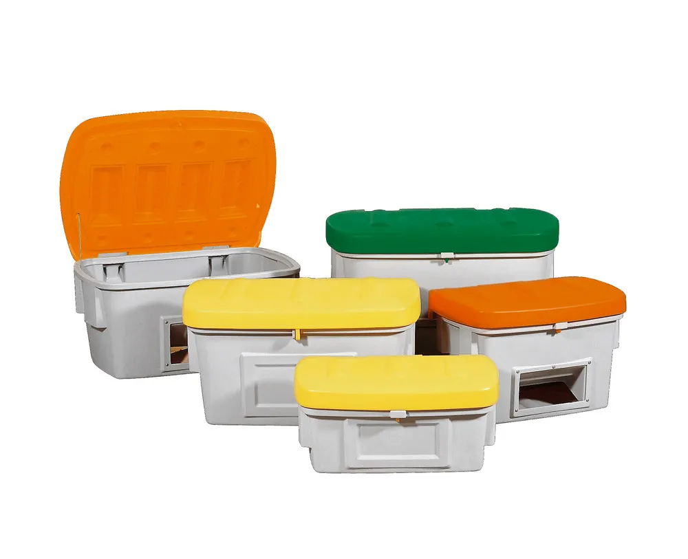 Contenedor granulados SB 550 en polietileno (PE), volumen 550 litros, tapa amarilla