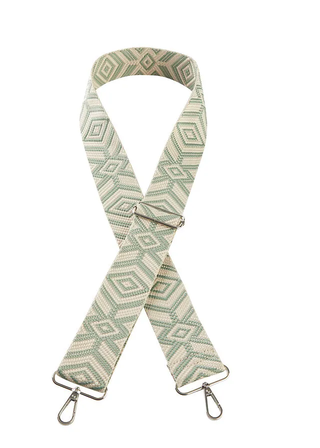 CORREA PARA BOLSO NEGROBLANCOBEIGE CON ESTAMPADO GRáFICO
