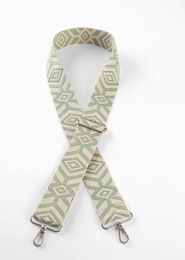 CORREA PARA BOLSO NEGROBLANCOBEIGE CON ESTAMPADO GRáFICO