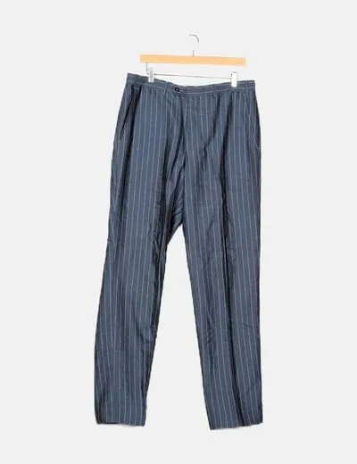 Cortefiel Pantalón azul estampado rayas