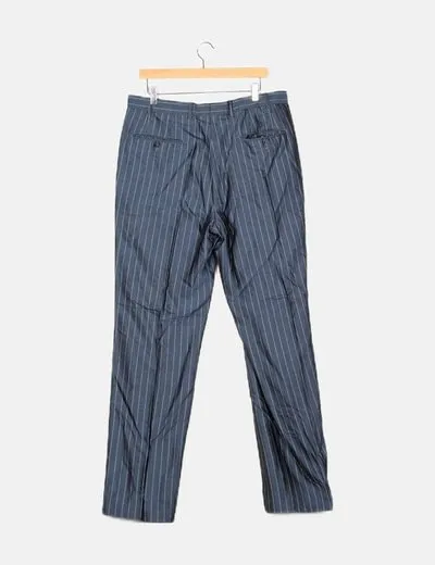 Cortefiel Pantalón azul estampado rayas
