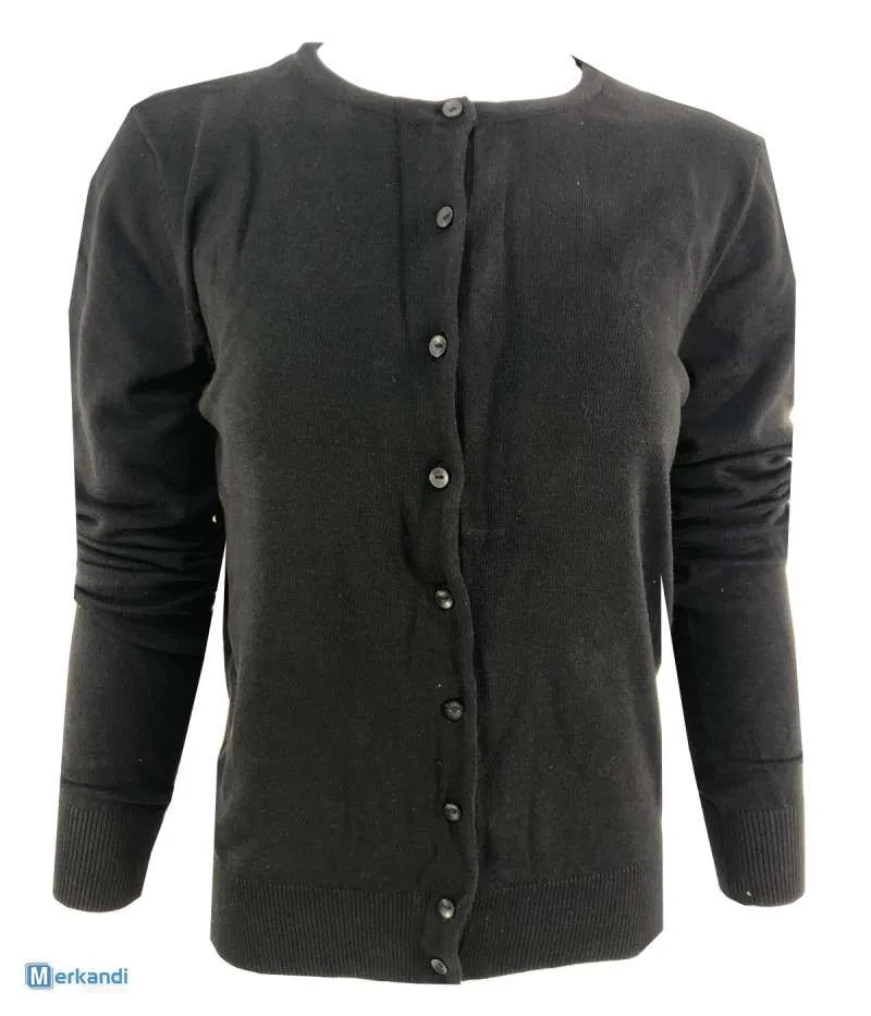 Cárdigan negro para mujer 100% algodón