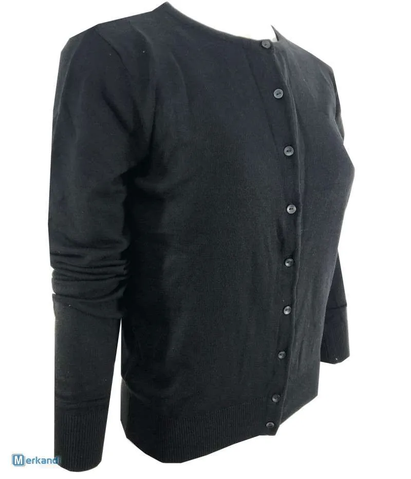 Cárdigan negro para mujer 100% algodón