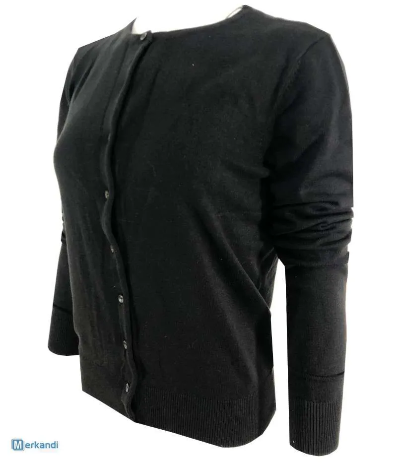Cárdigan negro para mujer 100% algodón