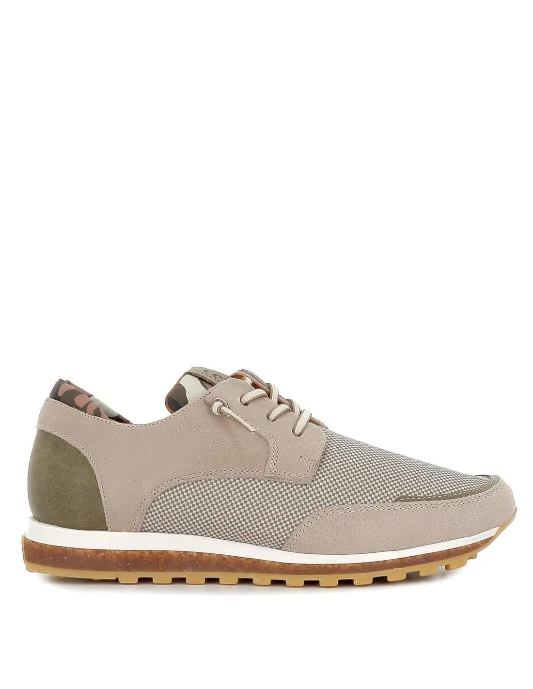 Deportiva elegante de piel hombre beige CETTI