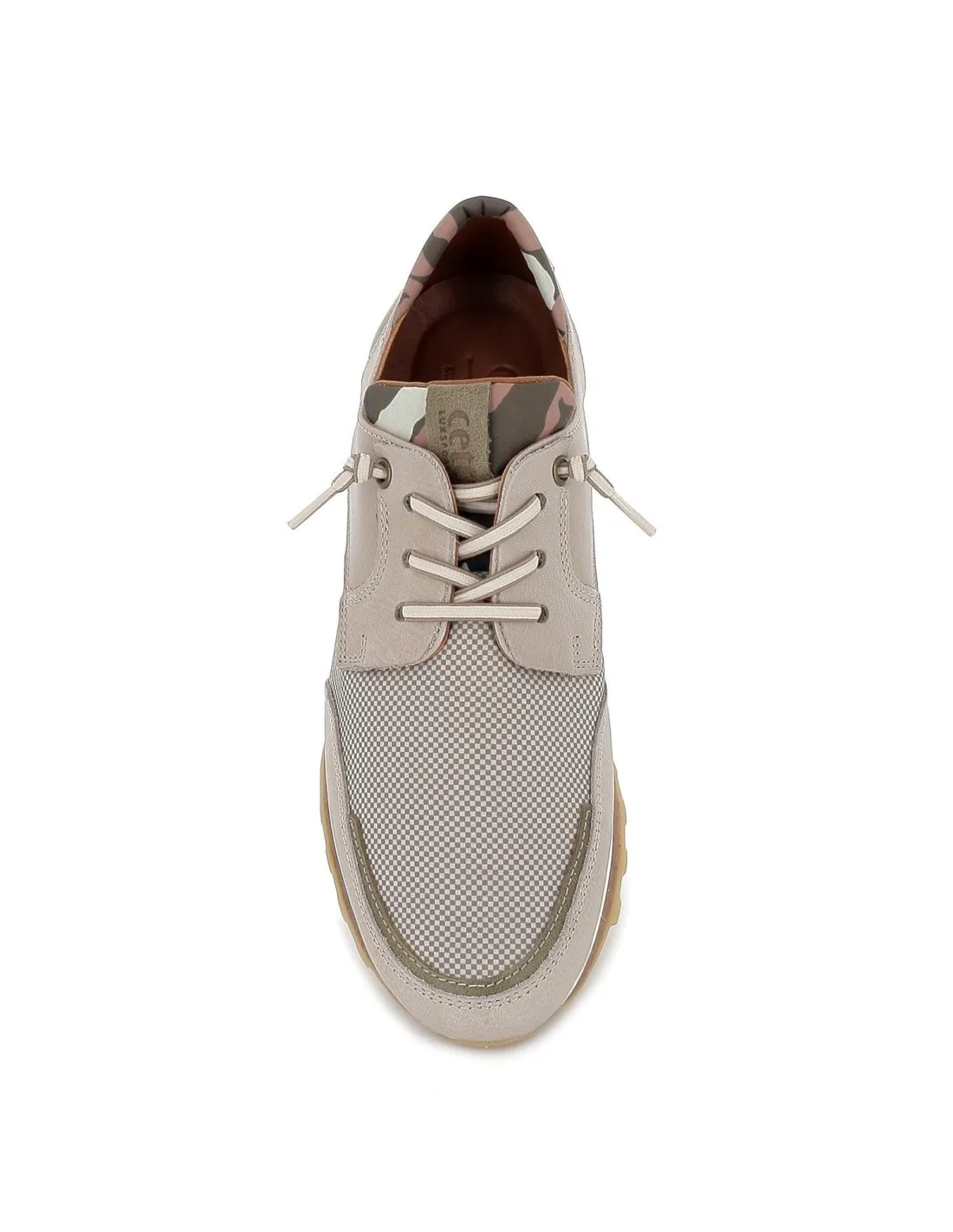 Deportiva elegante de piel hombre beige CETTI