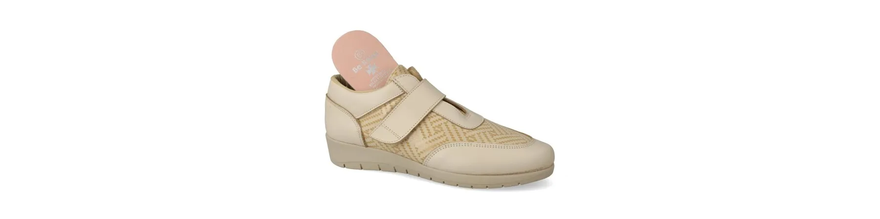 DEPORTIVAS con VELCRO MUJER COMODAS MOD. ANNE BEIGE
