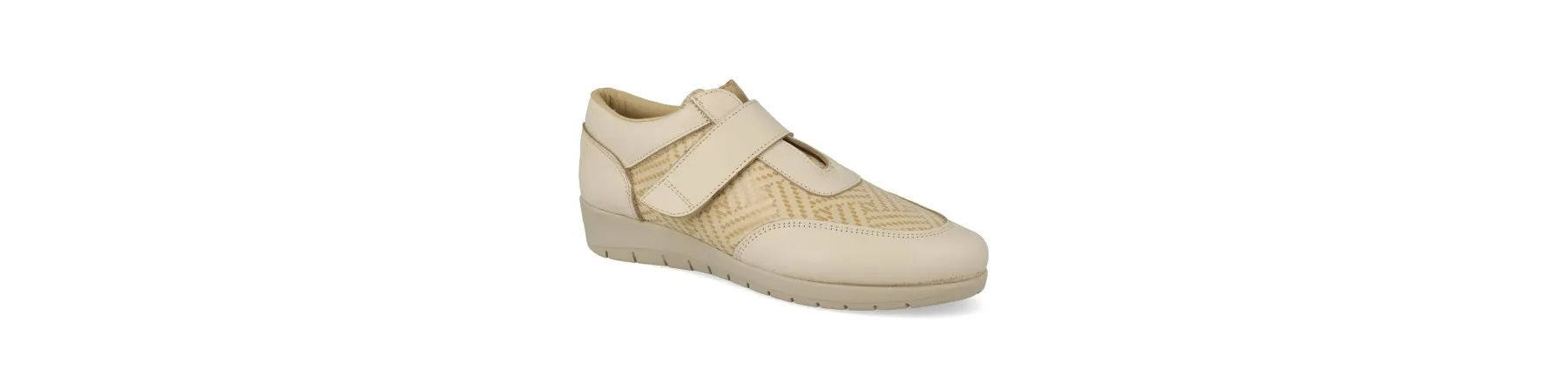 DEPORTIVAS con VELCRO MUJER COMODAS MOD. ANNE BEIGE