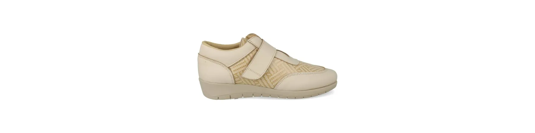 DEPORTIVAS con VELCRO MUJER COMODAS MOD. ANNE BEIGE