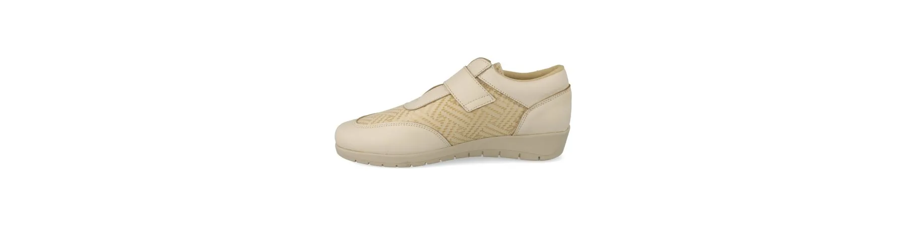 DEPORTIVAS con VELCRO MUJER COMODAS MOD. ANNE BEIGE
