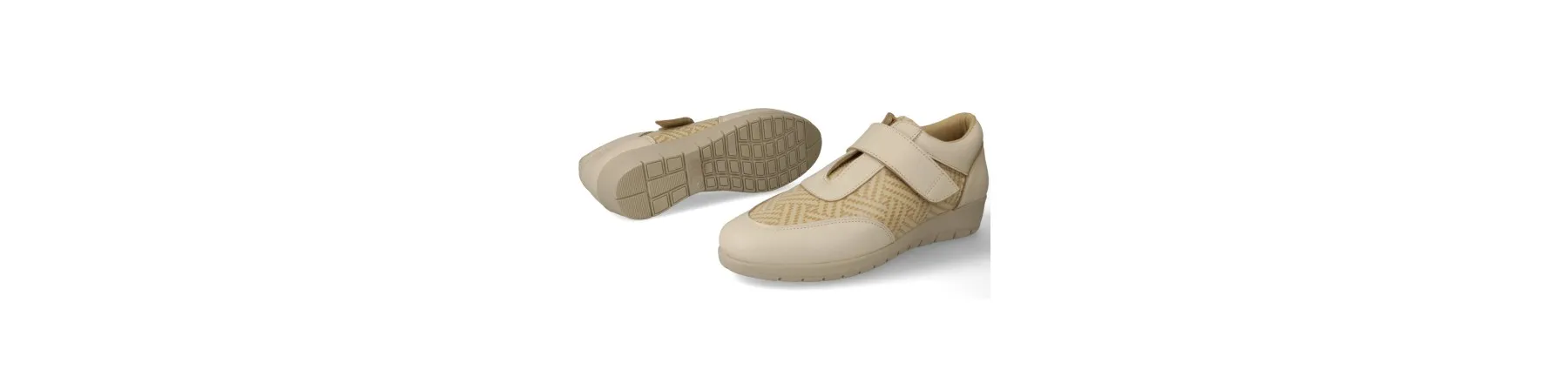 DEPORTIVAS con VELCRO MUJER COMODAS MOD. ANNE BEIGE