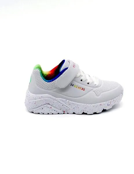 DEPORTIVAS SKECHERS UNO LITE  RAINBOW SPECKS BCO.