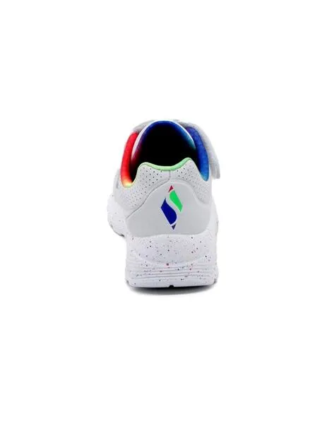 DEPORTIVAS SKECHERS UNO LITE  RAINBOW SPECKS BCO.