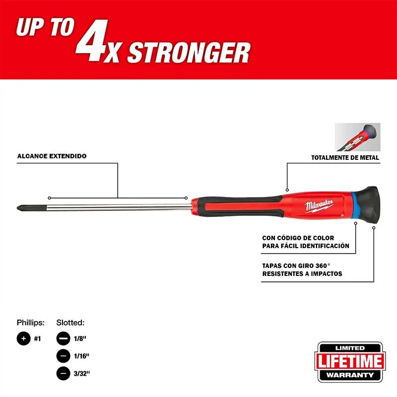 DESTORNILLADORES DE PRECISIóN MILWAUKEE 48222604 4PZS
