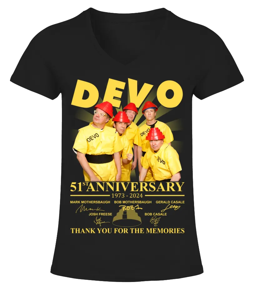 Devo Band 2024 BK Camiseta cuello pico Mujer