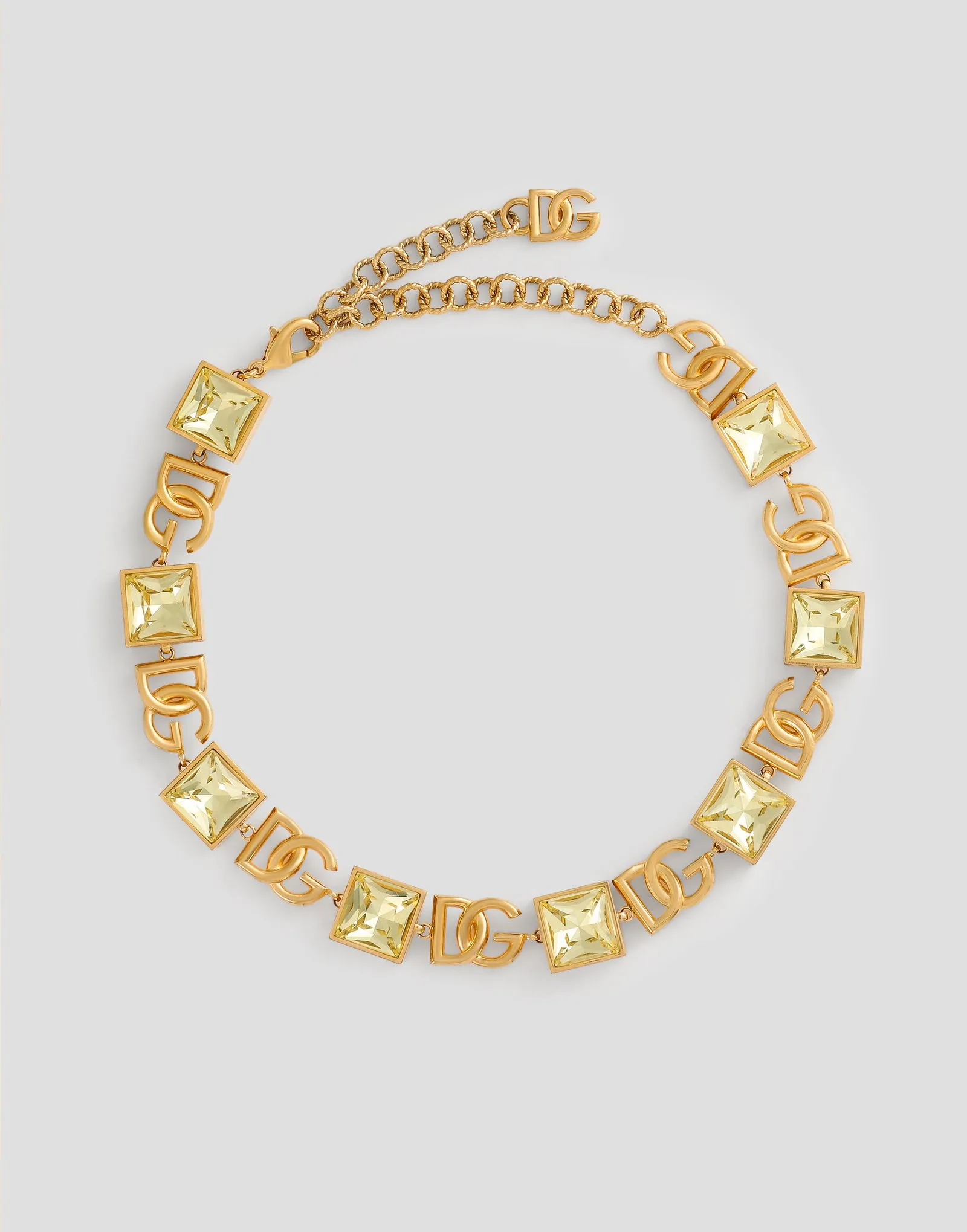 Dolce & Gabbana Necklace With Logo And Rhinestones