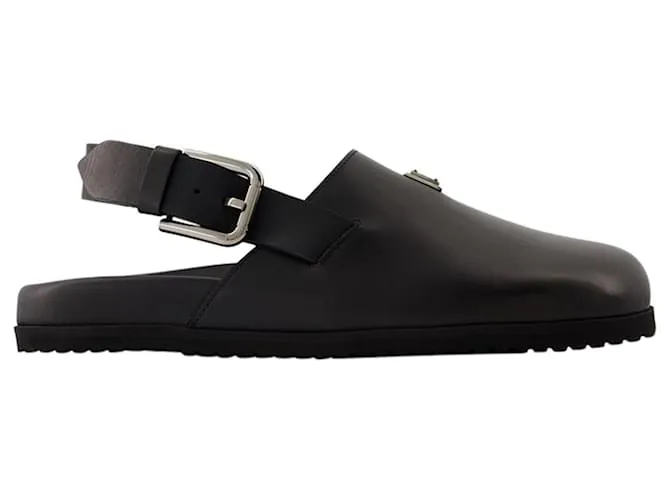 DOLCE & GABBANA SANDALIAS LOGOPLAQUE  DOLCE&GABBANA  CUERO  NEGRO 