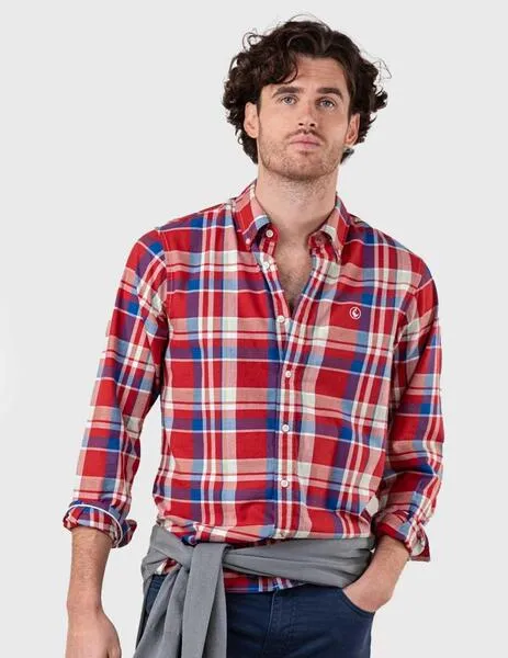 El Ganso Camisa Cuadro Preppy rojo y azul para hombre
