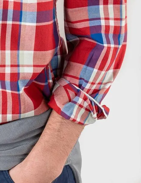 El Ganso Camisa Cuadro Preppy rojo y azul para hombre