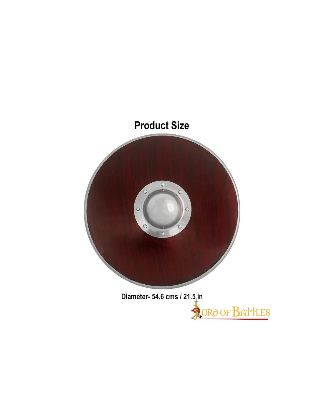 Escudo Guerrero Vikingo funcional en madera y acero (54,5 cm.)