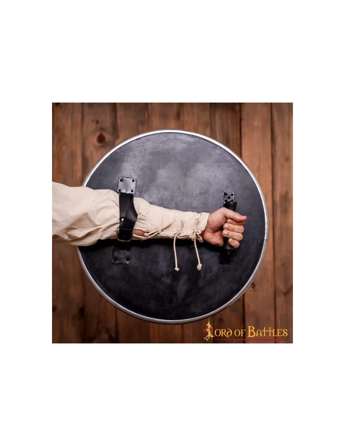 Escudo Guerrero Vikingo funcional en madera y acero (54,5 cm.)
