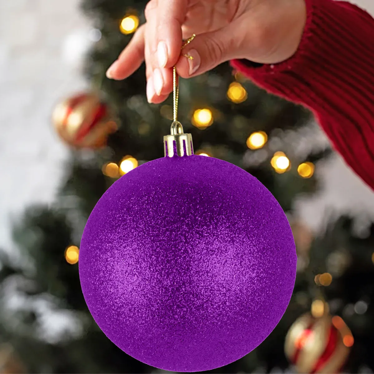 Esfera Jumbo Navidea color Morado con Diamantina