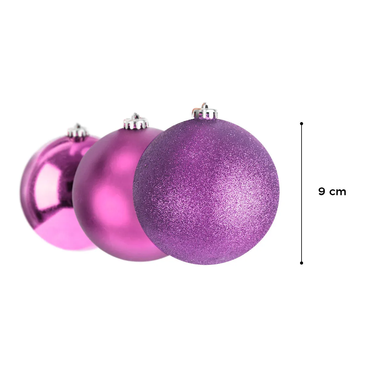 Esferas Navideas Color Morado, 3 piezas