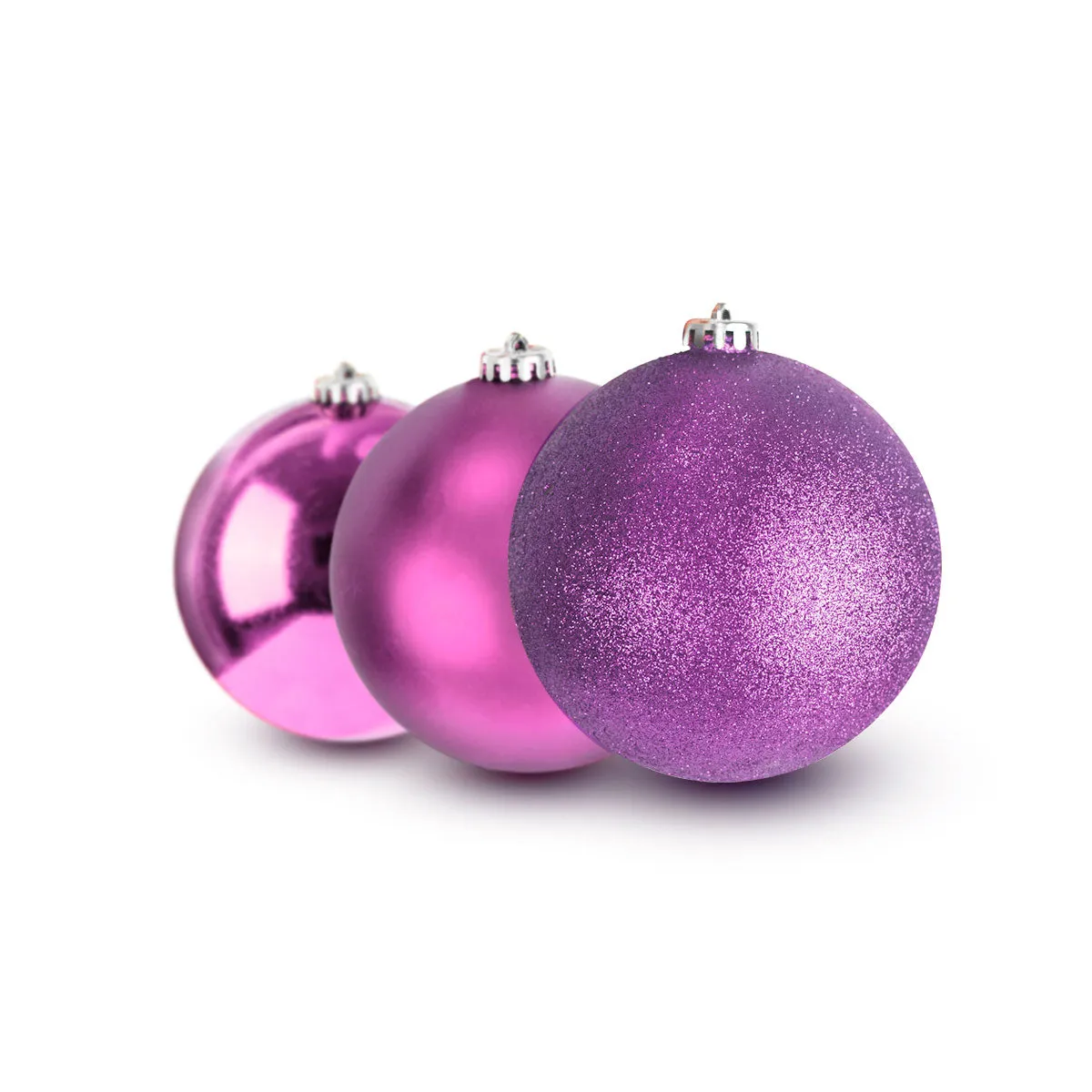 Esferas Navideas Color Morado, 3 piezas