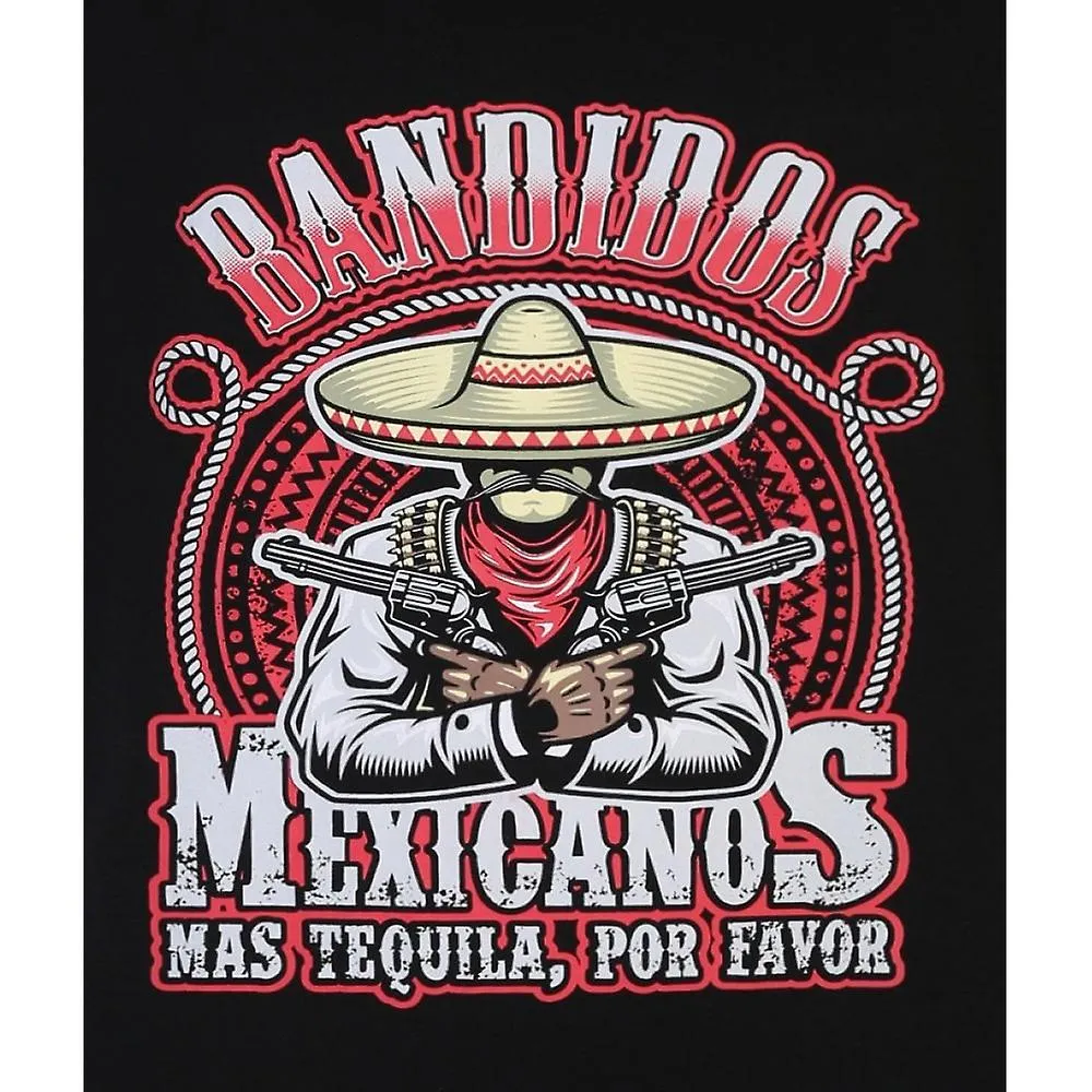 Espionage Espionage Camiseta de algodón con cuello redondo estampado de bandidos de talla grande para hombre