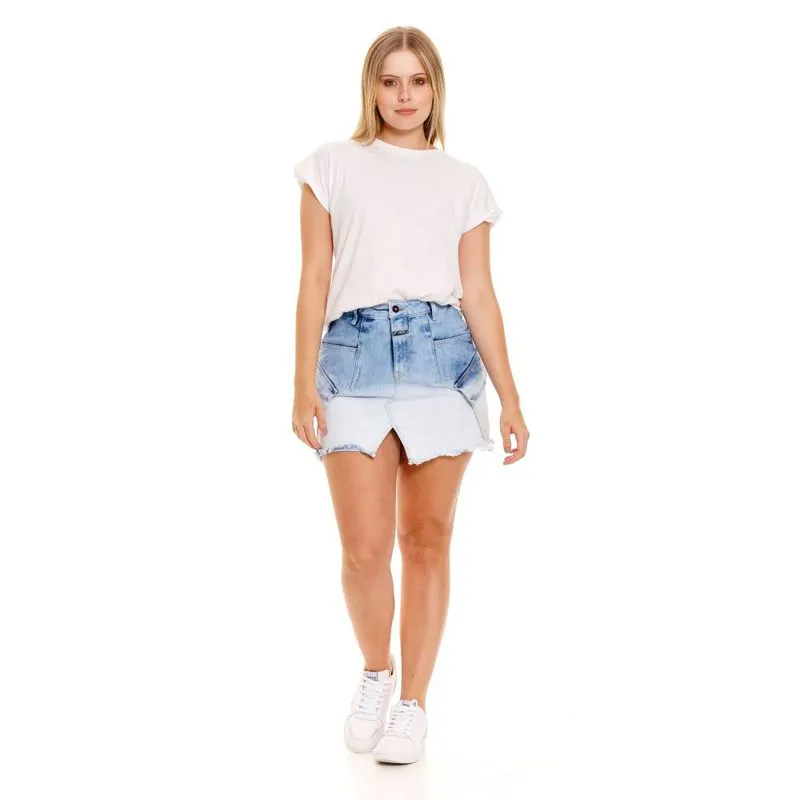 Falda Corta Denim Para Mujer Girbaud