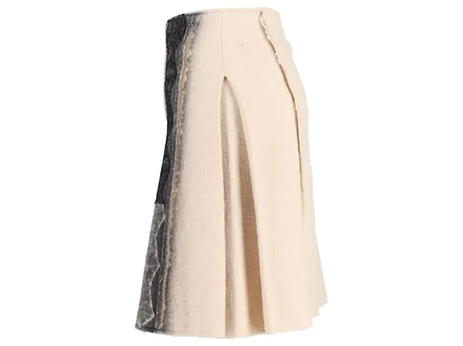 Falda de encaje guipur Bottega Veneta en lana color crema Blanco Crudo 