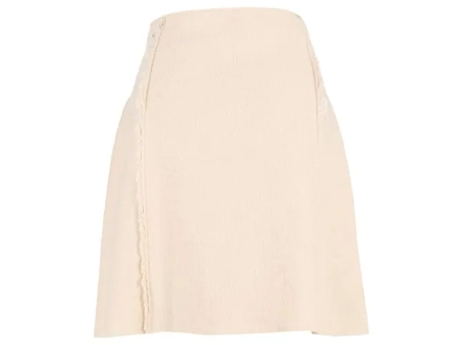 Falda de encaje guipur Bottega Veneta en lana color crema Blanco Crudo 