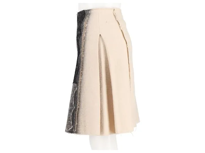 Falda de encaje guipur Bottega Veneta en lana color crema Blanco Crudo 