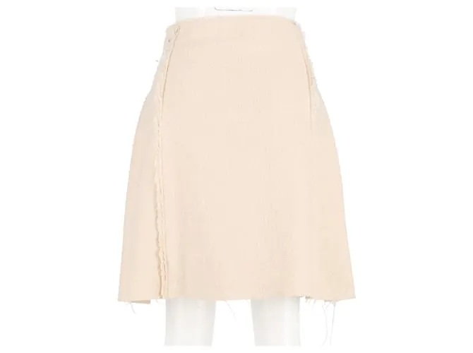 Falda de encaje guipur Bottega Veneta en lana color crema Blanco Crudo 