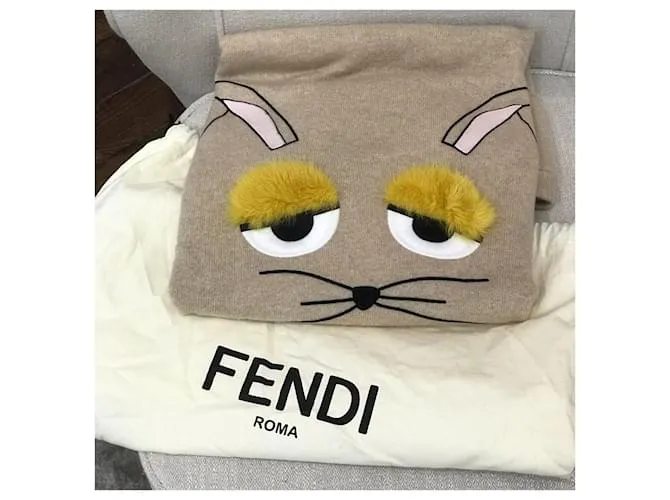 FENDI Bufandas T.  Cachemira Beige 