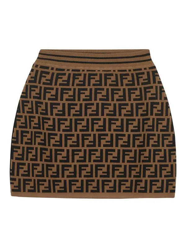 FENDI JR FALDA SEMILARGA  MARRóN