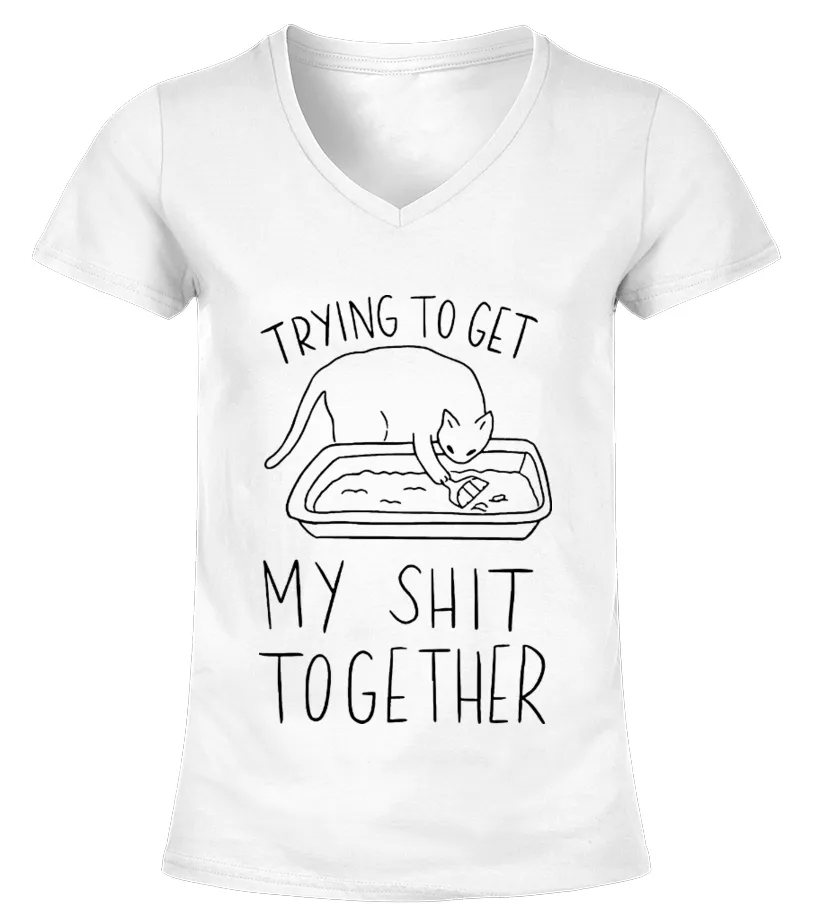 GETTING MY SHIT TOGETHER Camiseta cuello pico Mujer