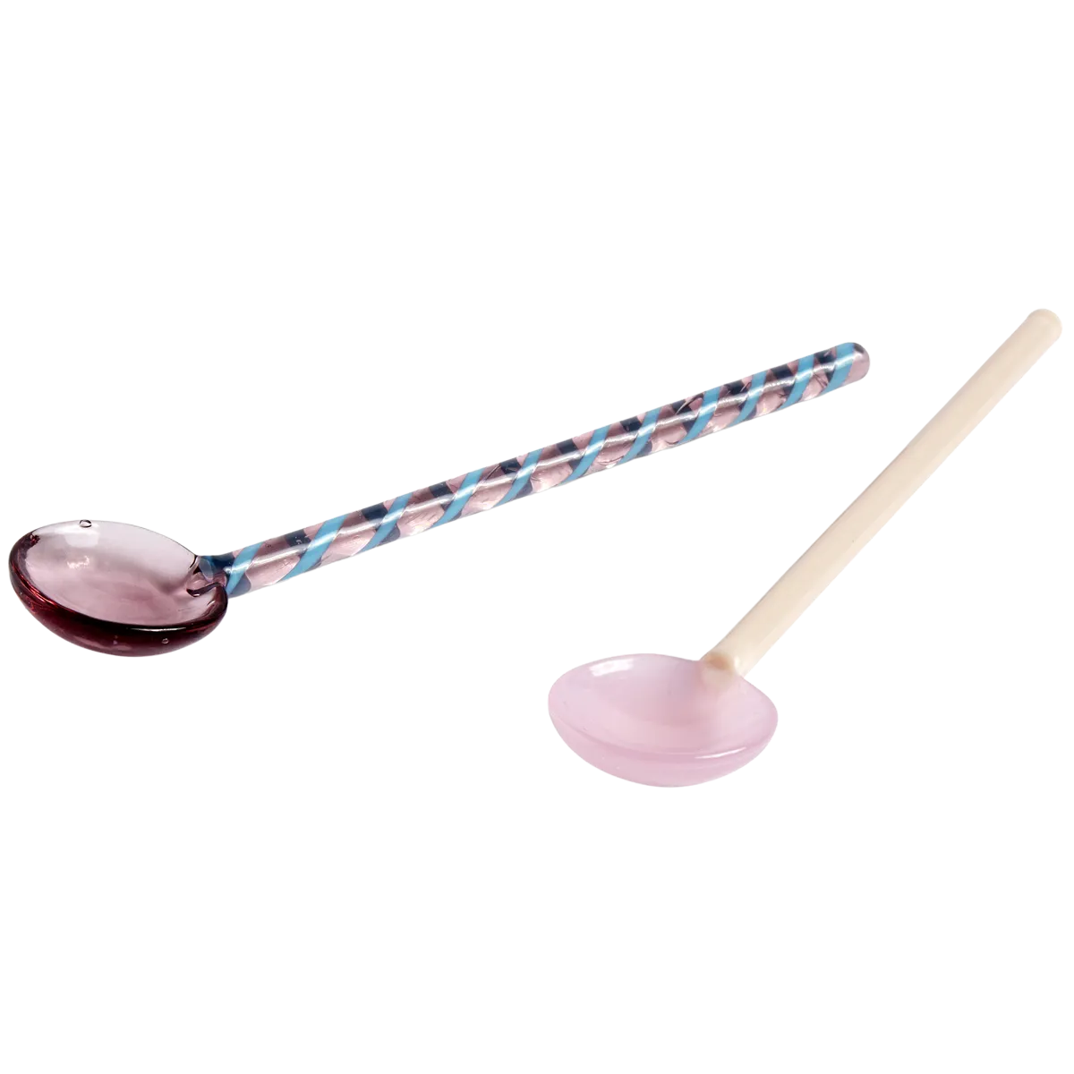 Glass Spoons Round Set Of 2 Aubergine An