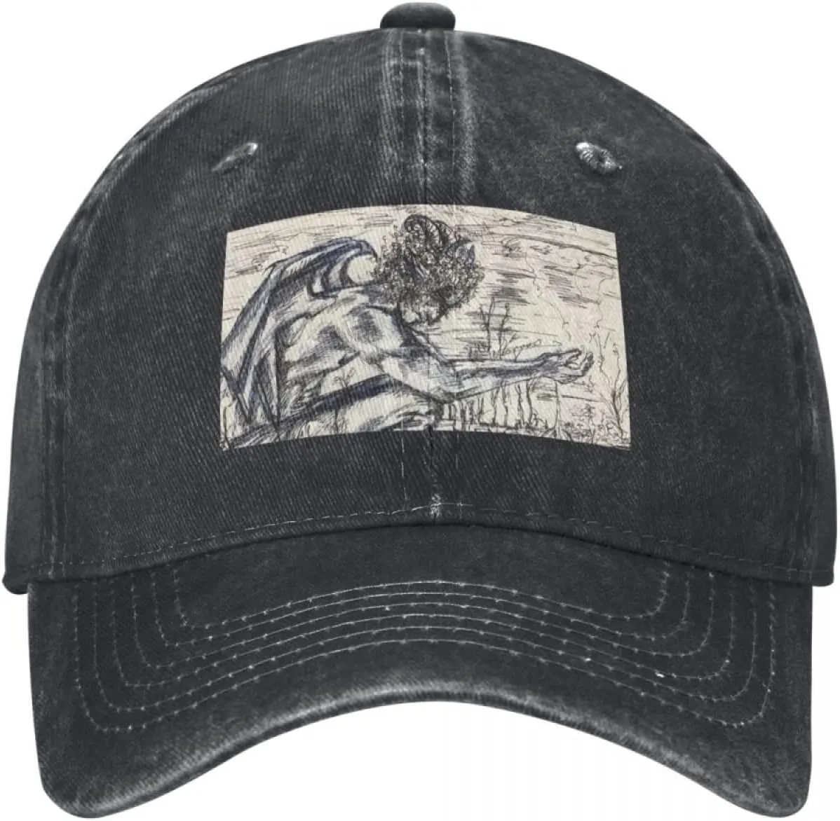 Gorra de béisbol para hombre hecha de algodón puro Gárgola hombre inktober día 1 estampados y productos Gorra de béisbol sombrer