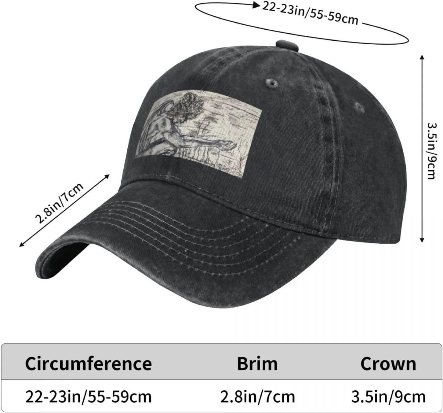 Gorra de béisbol para hombre hecha de algodón puro Gárgola hombre inktober día 1 estampados y productos Gorra de béisbol sombrer