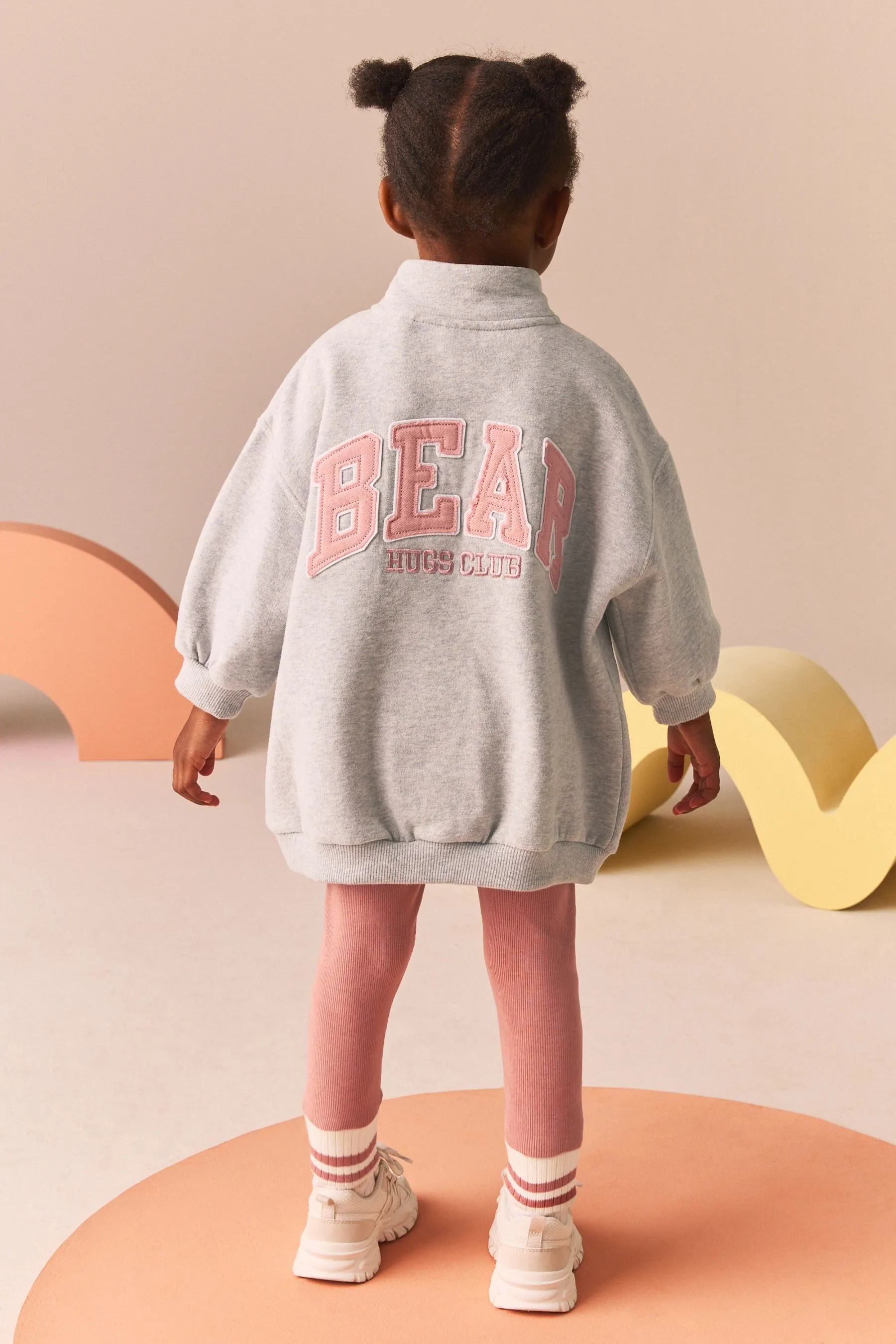 GRIS  HALF ZIP SWEATER AND LEGGINGS SET (3MTHS7YRS)