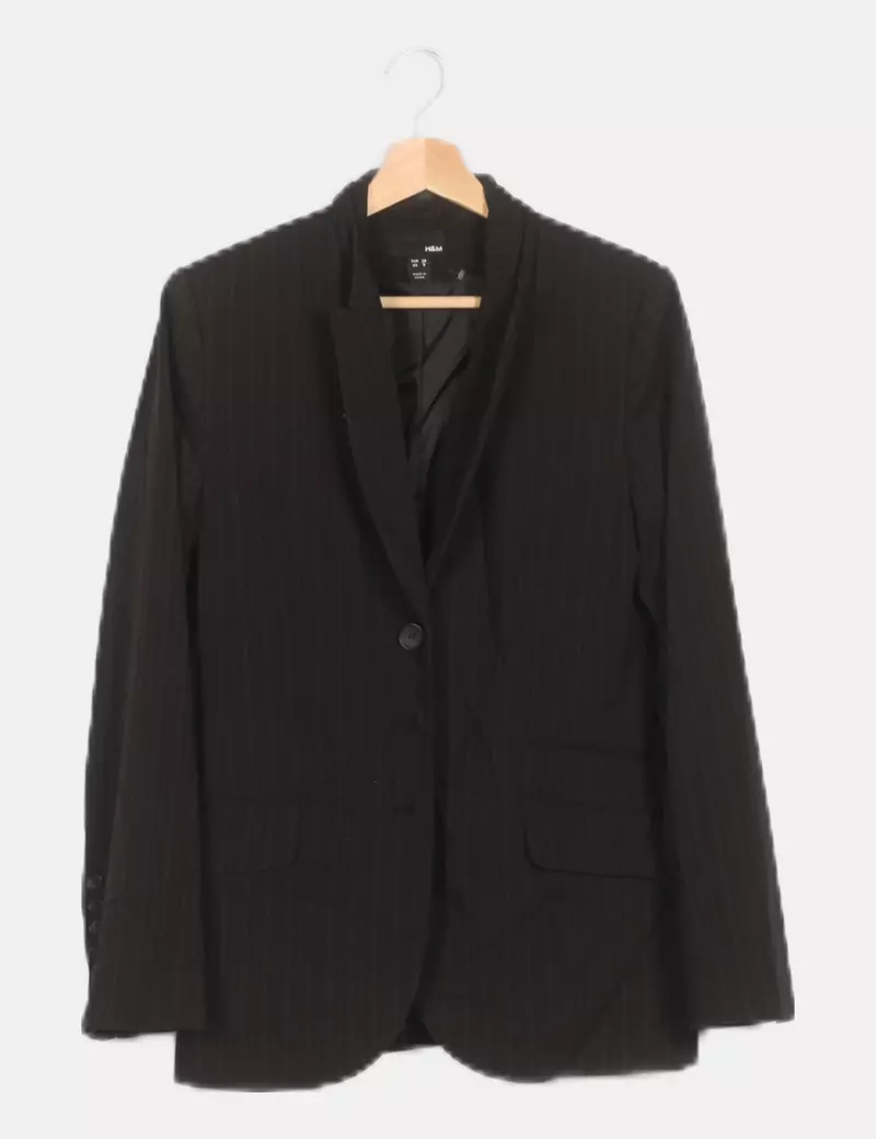 H&M Americana negra estampado rayas