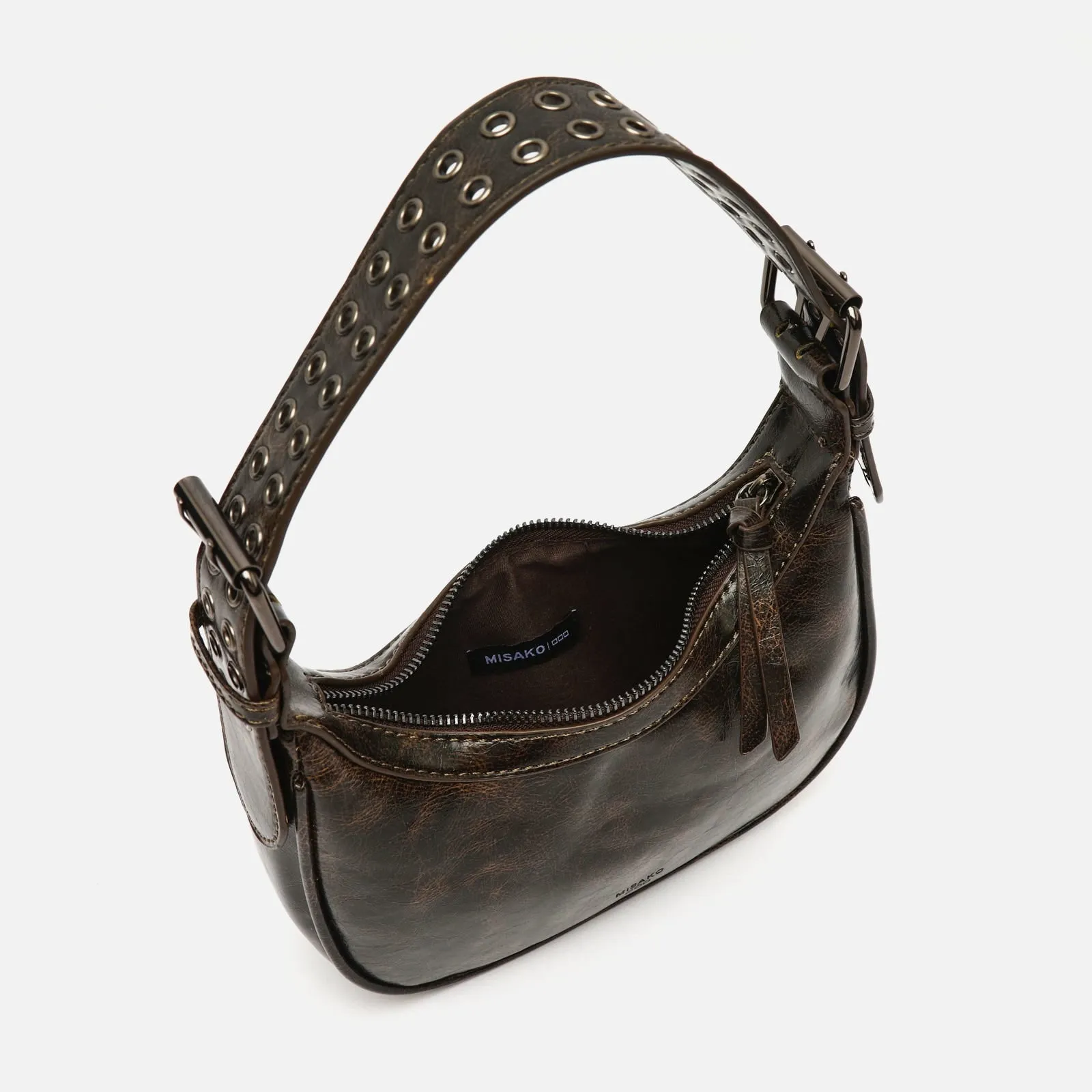 Iloas bolso de hombro con asa regulable y detalles metálicos
