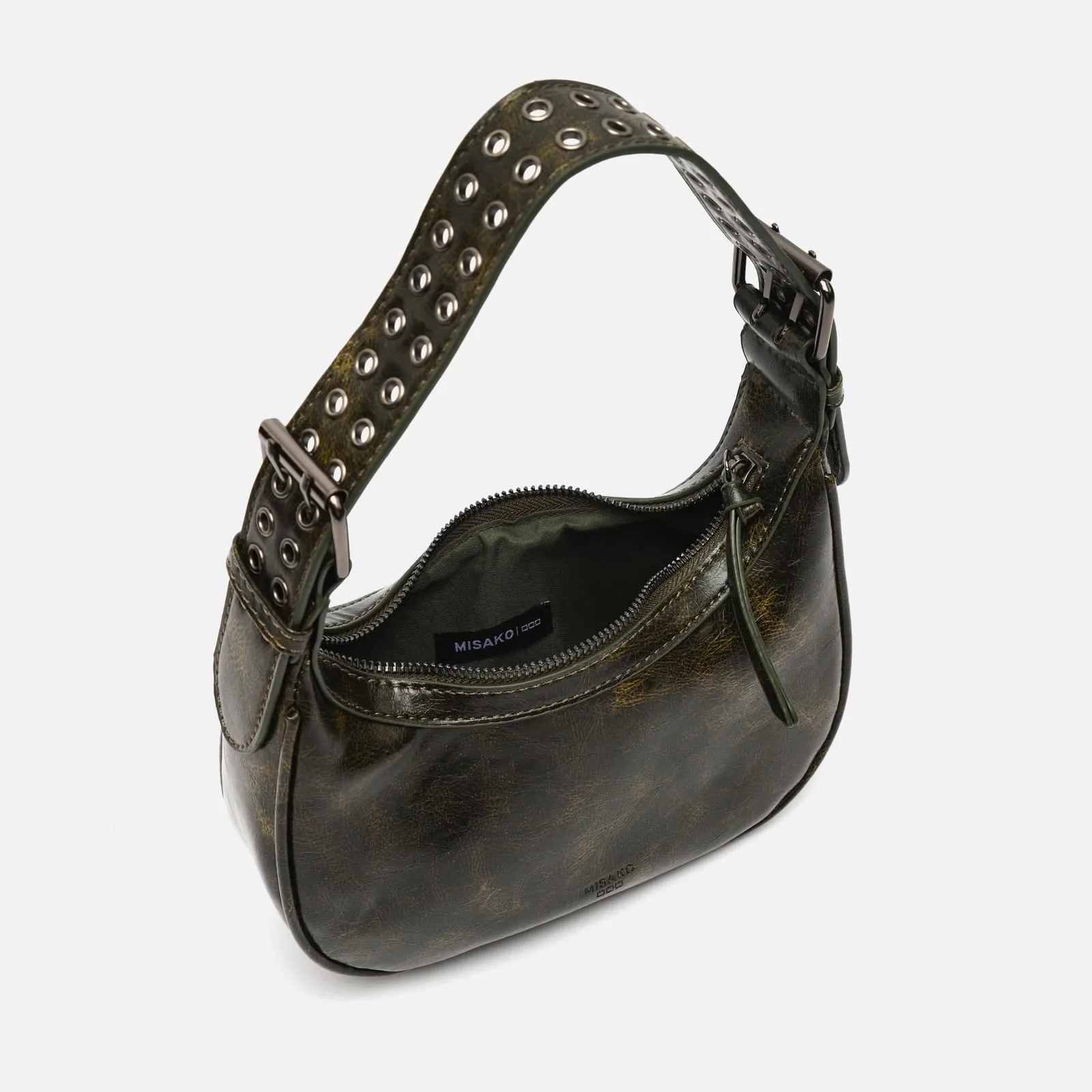 Iloas bolso de hombro con asa regulable y detalles metálicos